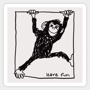 funny monkey having fun Magnet